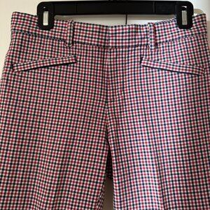 GAP Red, Navy & White Gingham Stretch Pants